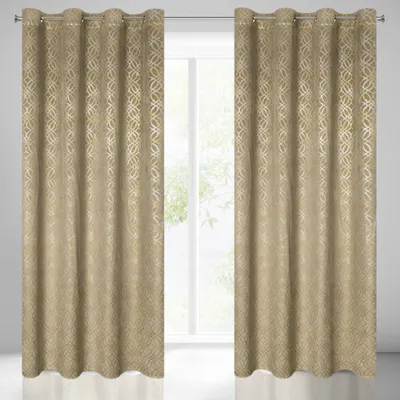 Produktbild von Eurofirany 390155, Durchscheinend, Beige, Muster, Polyester, Öse, 200 g/m²