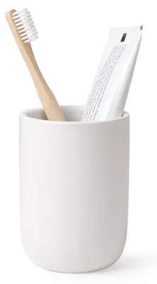Obrázok produktu pre Keramický pohár na ústnu vodu, 380 ml, biela farba, s povrchovou úpravou Soft-Touch, vhodný do kúpeľne
