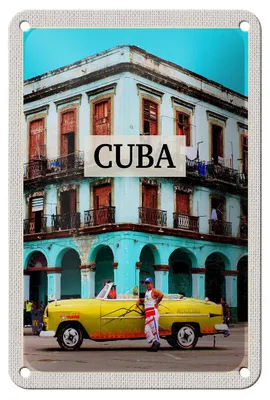 Produktbild von Blechschild Reise 12x18cm Cuba Karibik Oldtimer Haus Dekoration