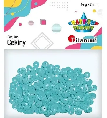Produktbild von 7 mm runde Pastell-Pailletten, 14 g, azurblau – Titanum