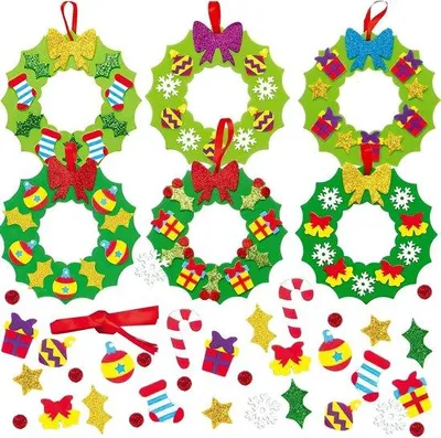 Image de Kit de décorations de Noël, 15 cm, 6 pièces, kit de bricolage pour enfants