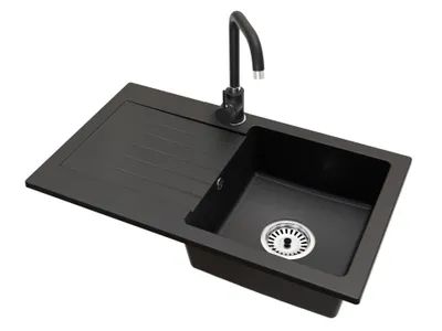 Produktbild von Küchenspüle Einbecken Leon Siphon Chrom Armatur Steel Farbe