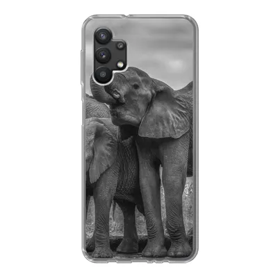 Produktbild von MuchoWow® Handyhülle Schutzhülle Hülle für Samsung Galaxy A32 5G Elefant - Tiere - Wasser - Schwarz und weiß Silikon Softcase Handy Hülle - Softcase