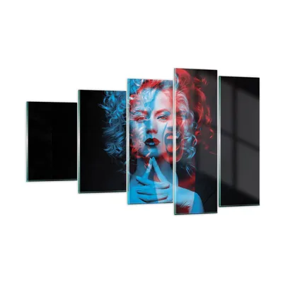 Produktbild von Bilder auf glas - 5 Teile - Schwarz Frau Emotionen - 100x60cm - Glasbilder - Wandbilder - Bilder - zum Aufhängen bereit - Wanddekoration aus Glas - Glas Bilder - Wandbild auf Glas - GEG100x60-4472