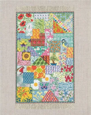 Produktbild von Le Bonheur des Dames Petit Point Stickpackung "Patchwork-Teppich", Zählmuster, 12,5x20cm
