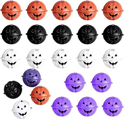 Produktbild von 20 Kleine Glocke - Halloween Deko – Metallanhänger – 4 Farben – Halloween Kürbis Dekoration – Bastelzubehör – für Kränze, Girlanden,Halloween Party