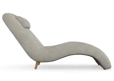Produktbild von Harris Relaxliege, Massivholzkonstruktion, skandinavischer Stil, Hohe Beine aus Eichenholz, gewachst, Chenille-Stoff Boston Light Grey