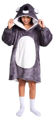 Produktbild von Noxxiez Kuschelige Hoodie-Decke für Kinder – Perfekt für 7 bis 14 Jahre Koala
