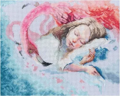 Produktbild von RTO Kreuzstich Set "Rosa Träume", Zählmuster, 30,5x24,5cm