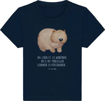 Produktbild von Mr. & Mrs. Panda  T-Shirt Wombat 0. - 6. Monat - French Navy - Geschenk, Lustige Sprüche, Australien, Babyshirt, Das Leben Ist schön, Baby Shirt, Motivation, Oberteil