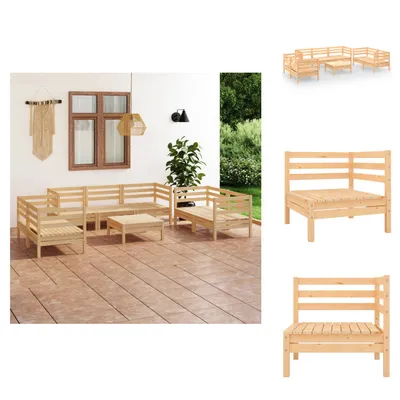 Produktbild von vidaXL 8-tlg. Garten-Lounge-Set Massivholz Kiefer -  Gartenmöbel-Sets