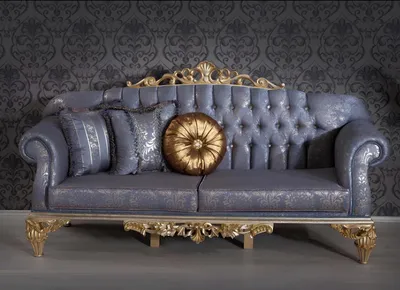 Zdjęcie produktu dla Sofa 3 osobowa tekstylna fotel kanapa meble tapicerowane 3+1 trzyosobowa niebieska