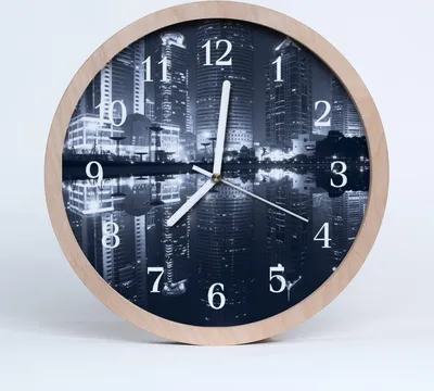 Produktbild von Holzuhr 20fi cm wanduhr - Stadtgebäude Stadt