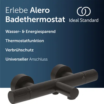 Produktbild von Ideal Standard Alero Badethermostat Aufputz, Verbrühschutz – Schwarz Matt