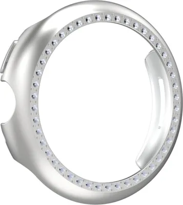 Zdjęcie produktu dla Etui do zegarka Google Pixel Watch 3, osłona ochronna z tworzywa sztucznego i kryształkami, kolor srebrny, 45 mm