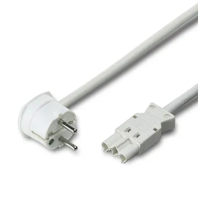 Obrázek produktu pro Připojovací kabel Wieland 10630FR bílý 2 m se zástrčkou Schuko a spojkou