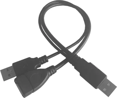Produktbild von B44 USB Y Kabel 30 cm 2x A Stecker auf A Buchse für PC/Laptop/Externe Festplatte