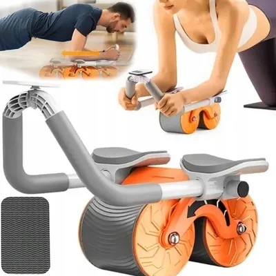 Image de Rouleau abdominaux avec retour automatique poignées antidérapantes et construction stable pour fitness