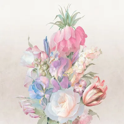 Produktbild von Fototapete 361049 Vliestapete Blumen Floral 212 x 300 cm Rasch Selection Blau