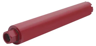 Image de Couronne de carottage - Scie cloche - 63 mm - Béton armé/maçonnerie - Forage à l'eau - Filetage M22 - Profondeur de forage 40,6 cm - Rouge