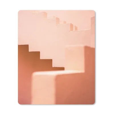 Produktbild von MuchoWow® Mauspad Mousepad Architektur - Treppe - Pastell - Rosa 19x23 cm - Mousepads - Maus Mat - Pad - Mausunterlage - Mauspads - Spielen