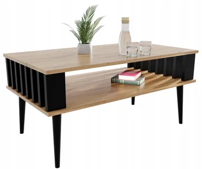 Produktbild von Couchtisch Lamellen Fürs Wohnzimmer Eiche WOTAN Mit Ablage