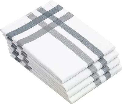 Produktbild von 4er Set Geschirrtücher in 50x70 cm Baumwolle extrem saugstark & robust weiß-grau