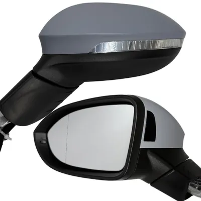 Produktbild von BILMAX Außenspiegel für Volkswagen Golf 8 2021–2024 Elektrisch Anklappbar, Blinker, Umfeldleuchte, Totwinkelassistent (BSM), Grundiert, 9+2 Pin, Links