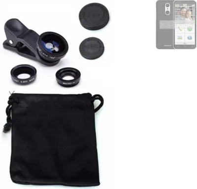 Produktbild von K-S-Trade Smartphone Kamera Linsen Set Kompatibel mit Emporia Smart.4 3in1 Clip-On Kamera Adapter Macro Weitwinkel FishEye Fischauge Objektiv Linse