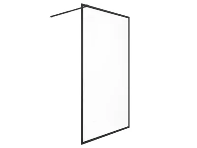 Produktbild von Duschtrennwand Seitenwand italienische Dusche - 140 x 200 cm - Sicherheitsglas - Schwarz matt - AMBERI