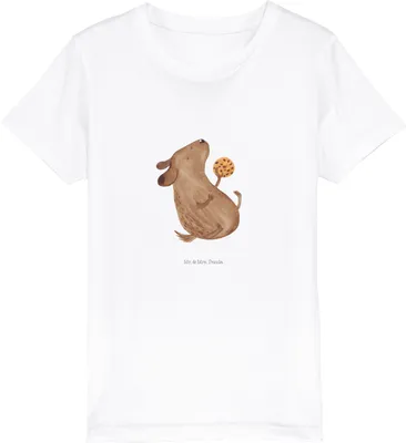 Produktbild von Mr. & Mrs. Panda Kleinkinder T-Shirt Hund Keks 3-4 Jahre (98/104) - Weiß - Geschenk, Hundesnacks, Hungrig, Teenager, Hundeleckerli, Kinder Mädchen, Sprüche, glücklich