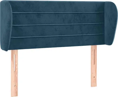 Produktbild von vidaXL Kopfteil mit Ohren Dunkelblau 93x23x78/88 cm Samt