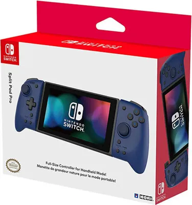 Obrázek produktu pro Hori Split Pad Pro, Gamepad, Nintendo Switch, Směrový kříž, Tlačítko Turbo, Bezdrátový, Bluetooth, Černá, Modrá