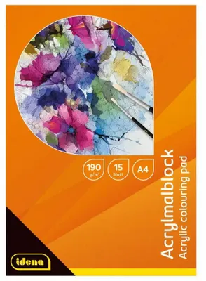 Produktbild von Idena Acrylmalblock 190g/m² kopfgeleimt DIN A4 15 Blatt