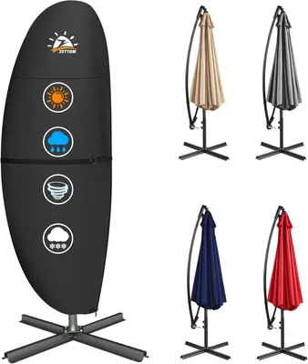 Obrázek produktu pro Ochranný obal na zahradní slunečník, rozměry 215 x 45 x 66/48 cm, materiál Oxford 600D, voděodolný, určený pro použití na zahradě