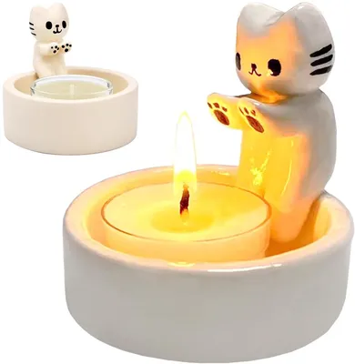 Produktbild von Katzen-Kerzenhalter – Dekorativer Kandelaber Katze für Wohnzimmer & Geschenk