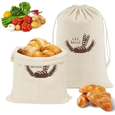 Leinen Brotbeutel 2er Set 30x40 cm wiederverwendbar