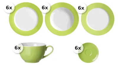 Produktbild von Kaffee- und Tafelservice 30 tlg. Doppio grün