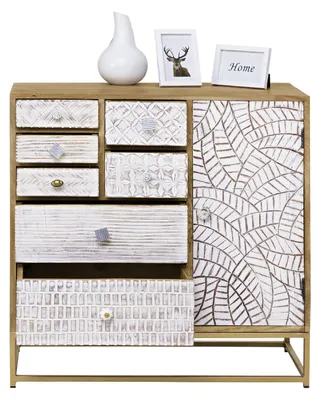 Immagine prodotto di Comodino SANSIBAR AMRUM, dimensioni 80x80x35 cm, colore marrone. Mobiletto portaoggetti, ideale anche per l'ufficio