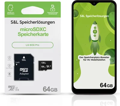 Produktbild von microSD Speicherkarte S&L für LG W30 Pro - Speicherkapazität: 64 GB