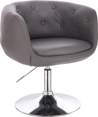 Produktbild von SVITA PANAMA Loungestuhl Cocktailsessel Grau Kunstleder Drehfuß