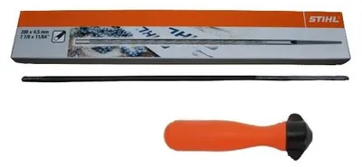 Produktbild von STIHL 56057714506 Rundfeile 6 Stück für 200x4,5 mm für 325" mit 1 Kunststoff Feilenhalter