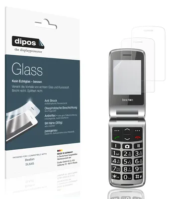 Produktbild von 2x Schutzfolie für Beafon SL645 matt - Anti-Shock 9H Folie dipos Glass Kunststoffglas