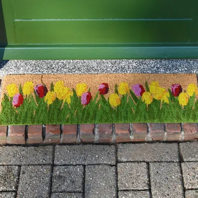 Produktbild von Sehr süße Landhaus Türmatte; Kokos Matte, Fussmatte Tulpen 75 cm