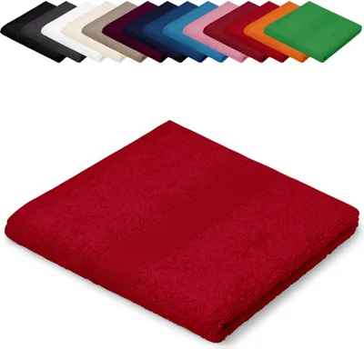 Produktbild von Saunatuch XXL 100x200 cm Saunalaken Strandtuch Saunahandtuch 100% Baumwolle Badelaken, Farbe: Rot