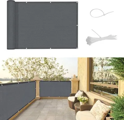 Immagine prodotto di Ombrellone da balcone 100x600 cm, resistente alle intemperie, protezione UV, antracite
