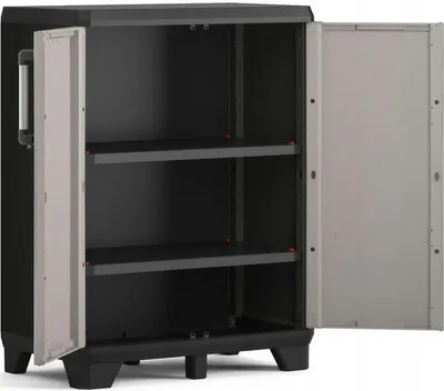 Produktbild von KETER Pro Base Lagerschrank, Schwarz/Grau, 972320