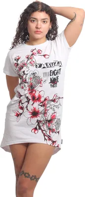 Produktbild von Yakuza Damen Hanami Urban T-Shirt Kleid, Weiß, XXL