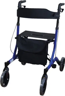 Produktbild von Aidapt Deluxe Ultra Leichtgewichtiger Zusammenklappbarer 4-rädiger Rollator, blau