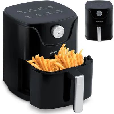 Heißluftfritteuse 1000 W 2,5 l 8 Programme Schwarz